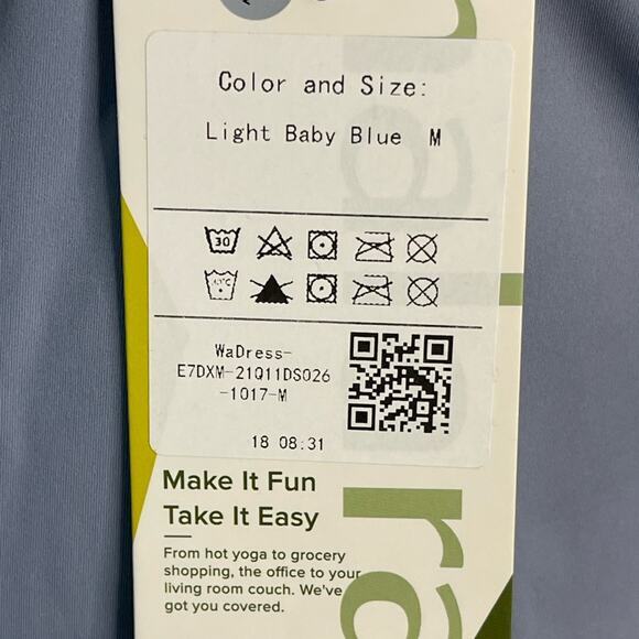Halara Halter Backless Pocket Split Hem Mini Yoga Active Dress Light Baby Blue M - Picture 8 of 9